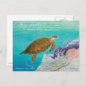 Hawksbill Zee Turtle Briefkaart (Voorkant / Achterkant)