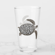 Hawksbill Zee Turtle Glass Tumbler