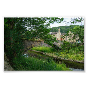 Hawksclough Bridge, Mytholmroyd Foto Afdruk