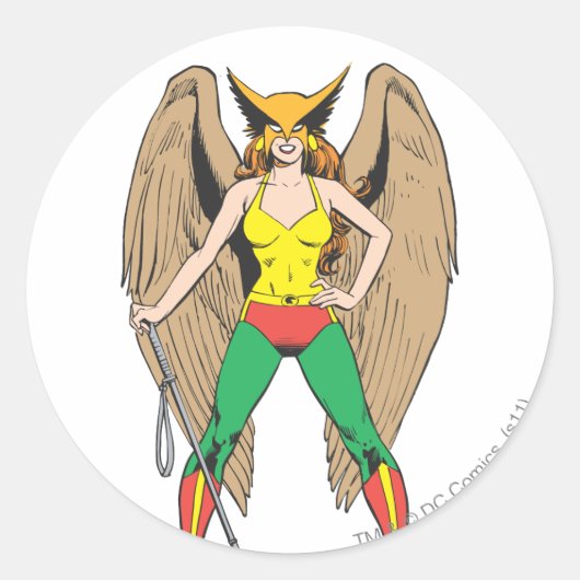 Hawkwoman Ronde Sticker (Voorkant)