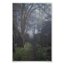 Haworth Churchyard in Mist 4x6 print