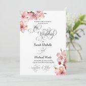 Hawthorn Elegant Calligraphy Wedding Invitation Kaart (Staand voorkant)