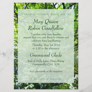 Hawthorn en Oak Handfasting Invitation Kaart