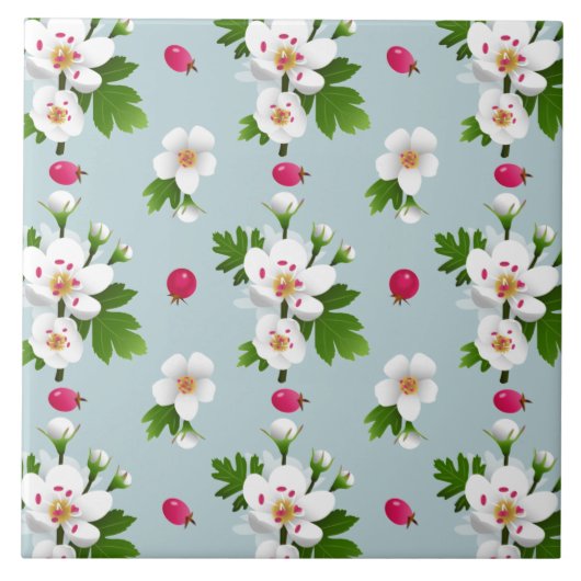 Hawthorn Flowers Tegeltje (Voorkant)