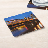 Hawthorne Bridge Vierkante Kartonnen Onderzetter (Schuin)