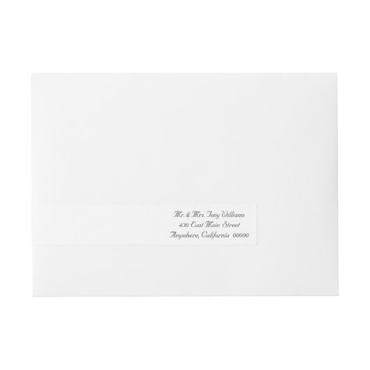 Hawthron Blossom Wedding Wrap Around Label Omwikkelbaar Adreslabel (Voorkant)