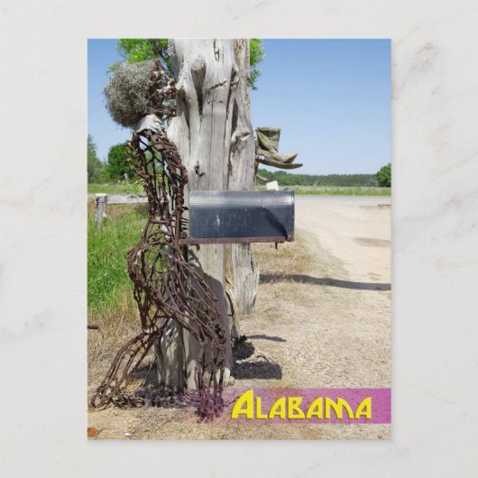 Hay Bale Art - Iron Woman Mailbox Briefkaart (Voorkant)