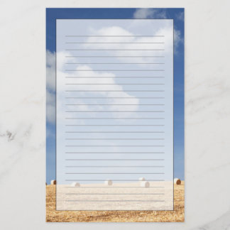 Hay Bales op het veld Briefpapier