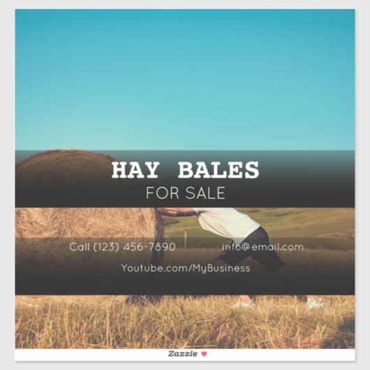 Hay Bales Sale Company Vehicle Adverteren Sticker (Vel)