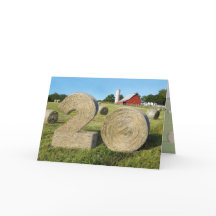 "Hay ! Bonne 20ème !" Carte de voeux avec Hay Bale