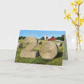 "Hay ! Bonne 20ème !" Carte de voeux avec Hay Bale (Fleur jaune)