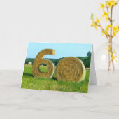 Hay ! Bonne 60ème !" Carte de voeux avec Hay Bales (Fleur jaune)