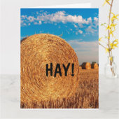 HAY FUNNY PUN HELLO Cartes de voeux (Fleur jaune)