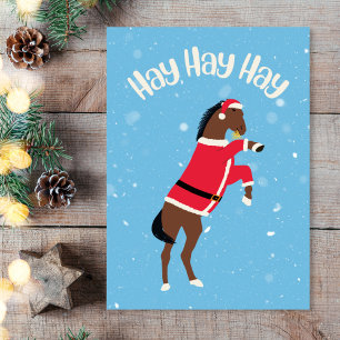 Hay hay'y Santa horse grappig kerstfeest Feestdagenkaart