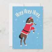 Hay hay'y Santa horse grappig kerstfeest Feestdagenkaart (Voorkant)