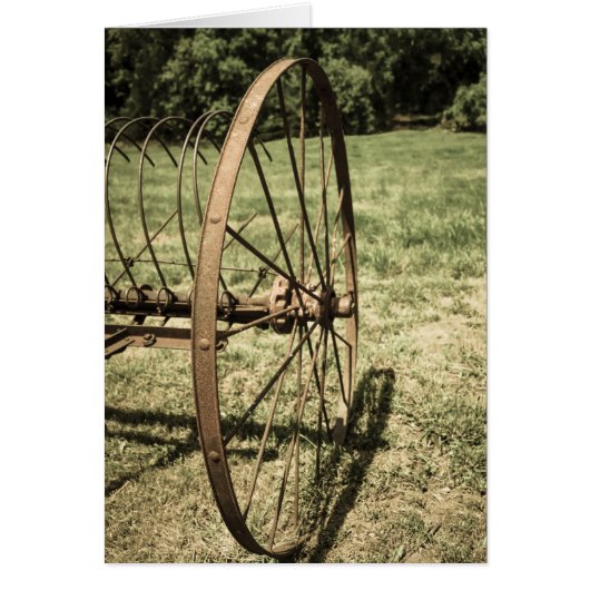 Hay Rake Wheel Aged Kaart (Voorkant)