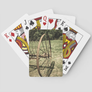 Hay Rake Wheel Aged Pokerkaarten