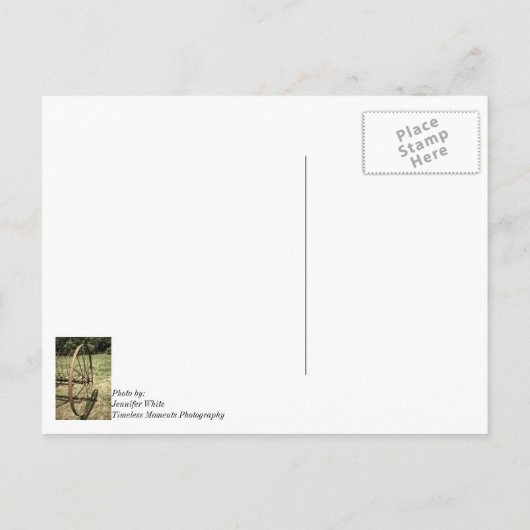 Hay Rake Wheel Aged Thinking of You Briefkaart (Achterkant)