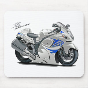 Hayabusa White-Blue Bike Muismat