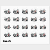 Hayabusa White-Red Bike Ronde Sticker (Vel)