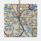 Hayden Arizona Map Keramisch Ornament (Voorkant)