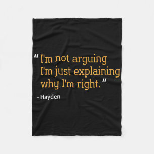 Hayden Gift Quote Grappige Verjaardag Gepersonalis Fleece Deken