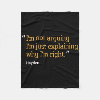 Hayden Gift Quote Grappige Verjaardag Gepersonalis Fleece Deken