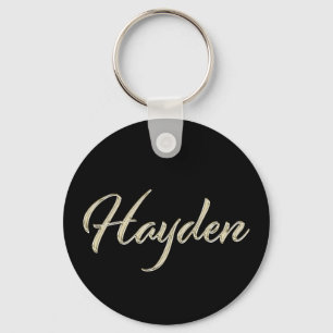 Hayden Name whitegold Button Schlüsselanhänger Sleutelhanger