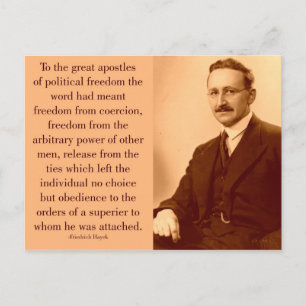 Hayek on freedom briefkaart