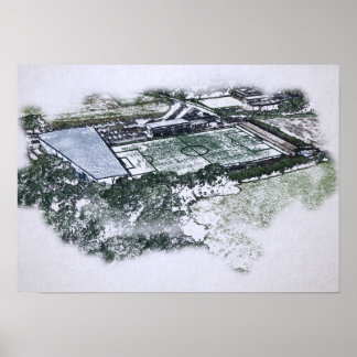 Hayes Lane Stadion Luchtfoto – Bromley Poster