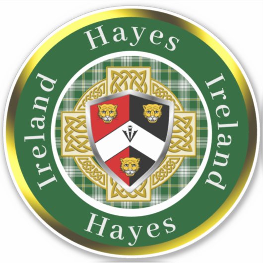Hayes Shield & Celtic Cross gepersonaliseerd Sticker (Voorkant)
