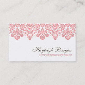 Hayleigh #1 Roze Damask Chic Visitekaartje