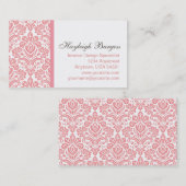 Hayleigh #2 Roze Damask Chic Visitekaartje (Voorkant / Achterkant)
