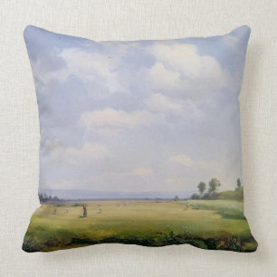 Haymaking, 1838 (olie op doek) kussen