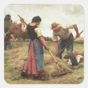 Haymaking, 1880 vierkante sticker