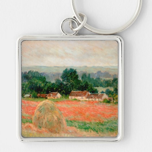 Haystack bij Giverny, Claude Monet Sleutelhanger (Voorkant)