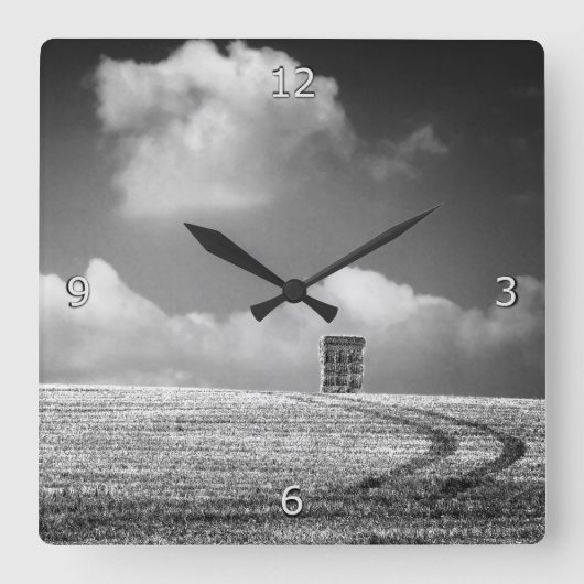 Haystack en Tracks minimalistisch Vierkante Klok (Voorkant)