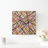 Haystack in Paars Wall Clock Vierkante Klok (Huis)