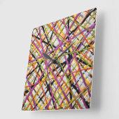 Haystack in Paars Wall Clock Vierkante Klok (Hoek)
