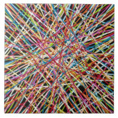 Haystack in rood 6 x 6 keramische Tegel Tegeltje (Voorkant)