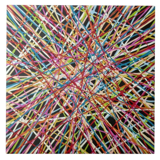 Haystack in rood 6 x 6 keramische Tegel Tegeltje (Voorkant)