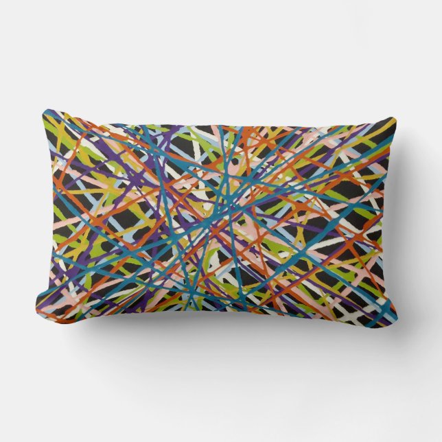 Haystack in zwart katoenen lumbale Sierkussen Kussen (Voorkant)