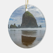 Haystack Rock, Cannon Beach, Oregon Keramisch Ornament (Links)