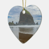 Haystack Rock, Cannon Beach, Oregon Keramisch Ornament (Links)