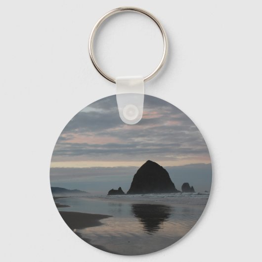 Haystack Rock in Cannon Beach Sleutelhanger (Voorkant)