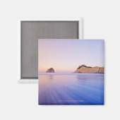 Haystack Rock in Dawn Blurred Blue Paarse Waves Magneet (Voorkant / Achterkant)