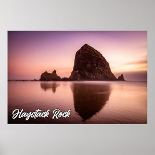 Haystack Rock, Kust van Oregon, Verenigde Staten Poster