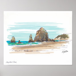 Haystack Rock Poster