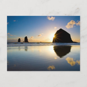 Haystack Rock Sunset - Cannon Beach, Oregon Briefkaart