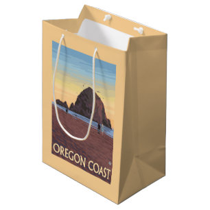 Haystack Rock Vintage Travel Poster Medium Cadeauzakje